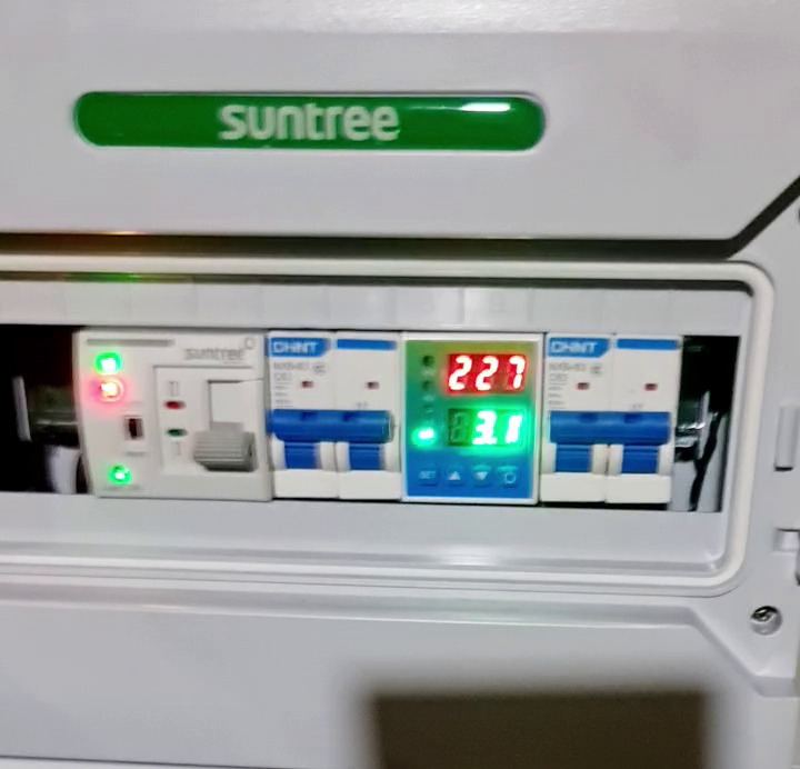 A distribution board with AVS, ATS, AC MCBs